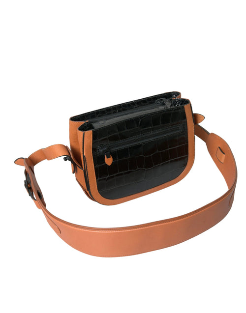 Balenciaga Black Brown Exotic Skin Leather Shoulder Camera Purse Bag by Balenciaga