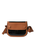Balenciaga Black Brown Exotic Skin Leather Shoulder Camera Purse Bag by Balenciaga