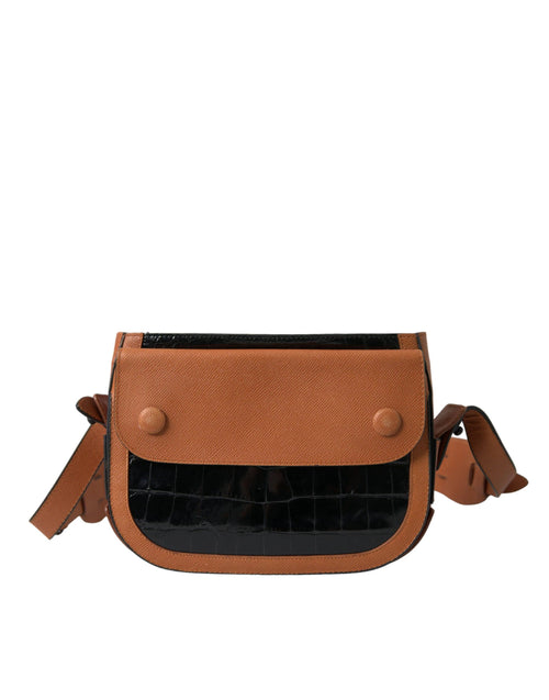 Balenciaga Black Brown Exotic Skin Leather Shoulder Camera Purse Bag by Balenciaga