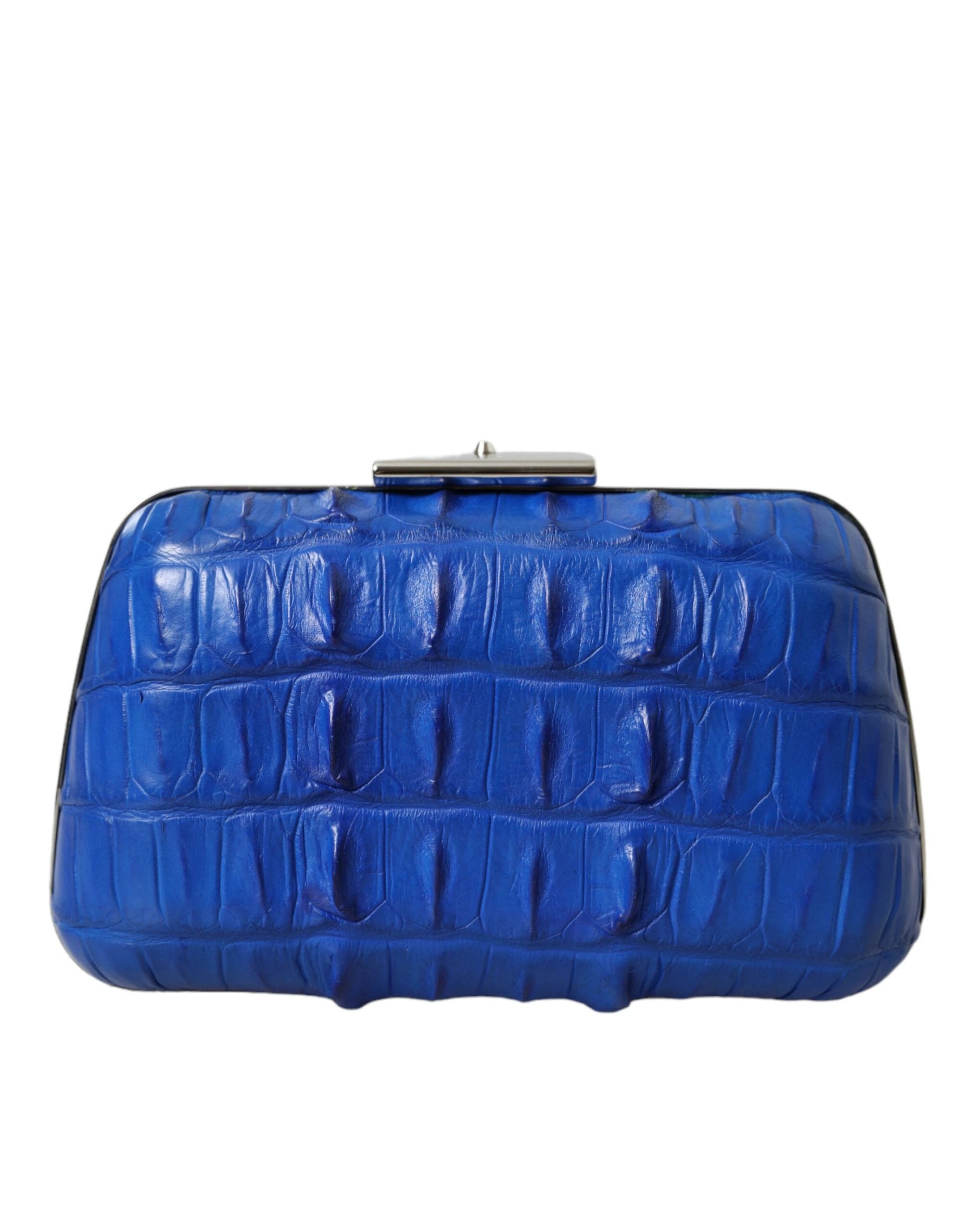 Balenciaga Blue Exotic Skin Leather Shoulder Crossbody Box Clutch Bag by Balenciaga