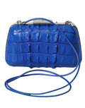 Balenciaga Blue Exotic Skin Leather Shoulder Crossbody Box Clutch Bag by Balenciaga