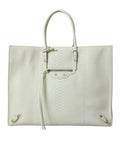 Balenciaga White Yellow Exotic Skin Leather Shopping Tote PAPIER Bag by Balenciaga