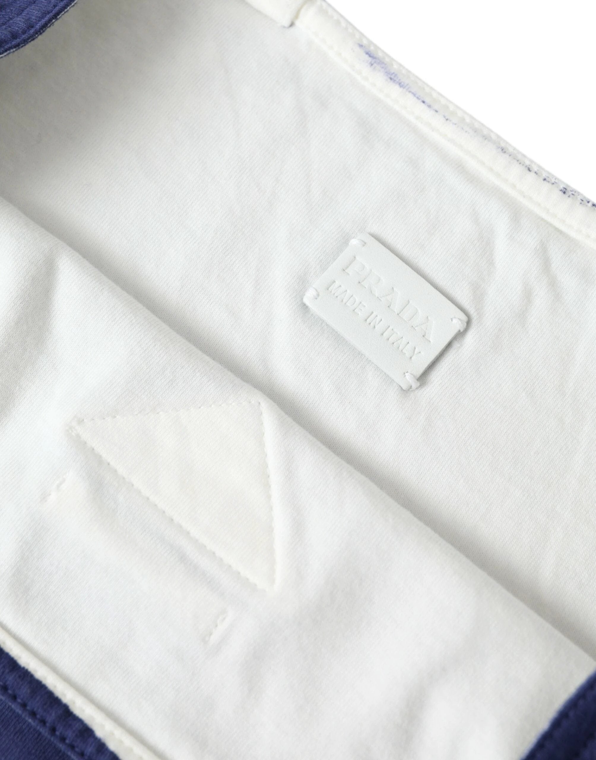 Prada Blue Jersey Fabric Logo Shoulder Shopping Tote Shopping Bag by Prada