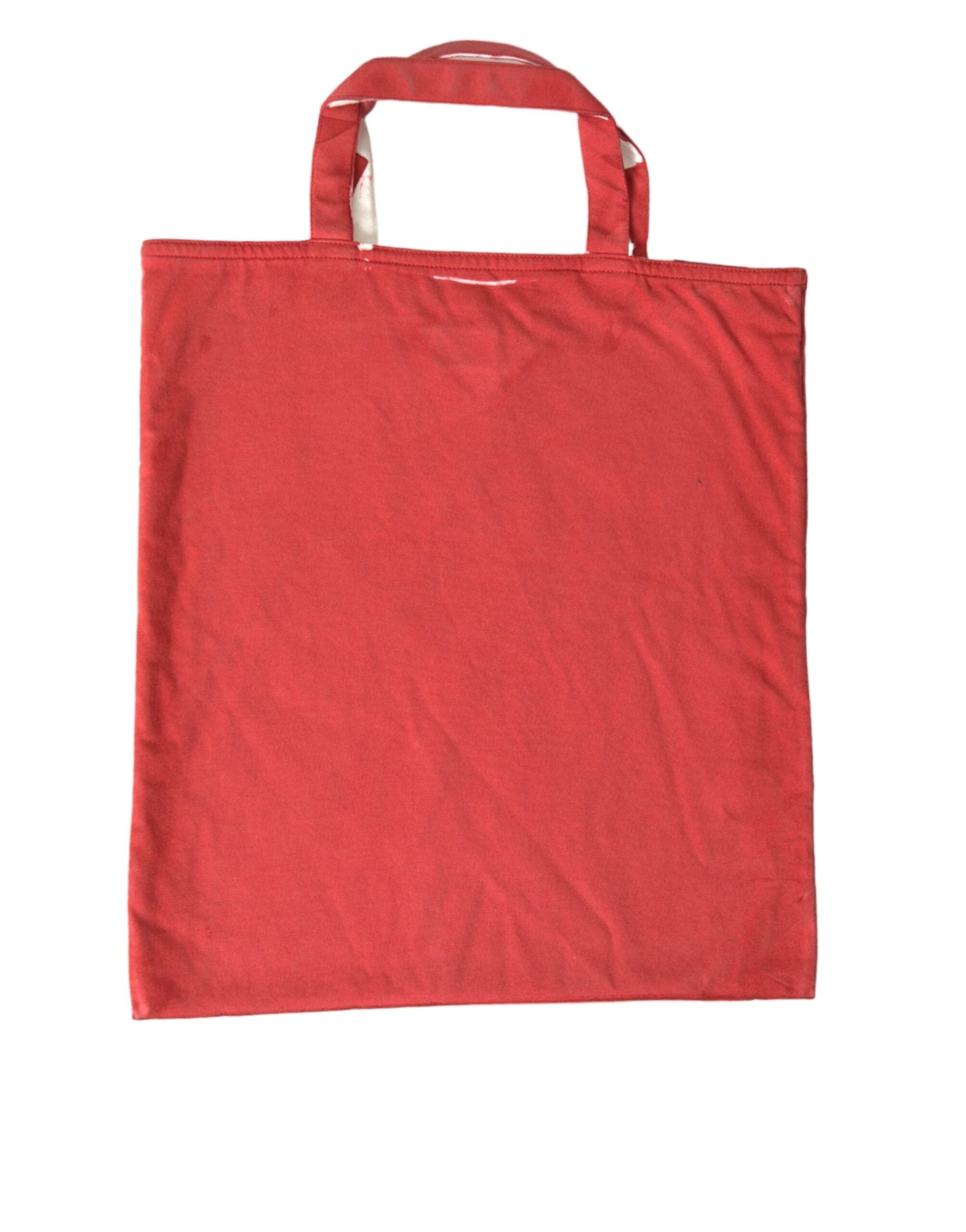 Prada Red Jersey Fabric Logo Shoulder Shopping Tote Bag by Prada
