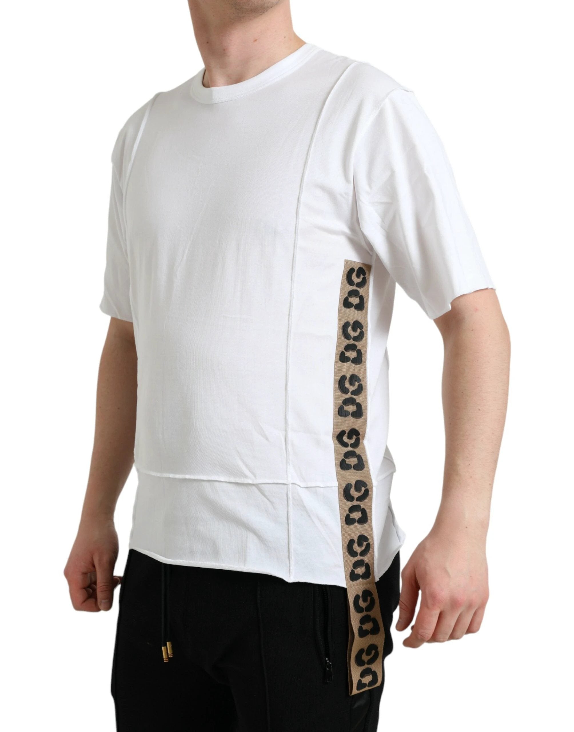 Dolce & Gabbana White Logo Crew Neck Short Sleeves T-shirt by Dolce & Gabbana