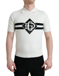 Dolce & Gabbana White DG Logo Collared Henley Shirt T-shirt by Dolce & Gabbana