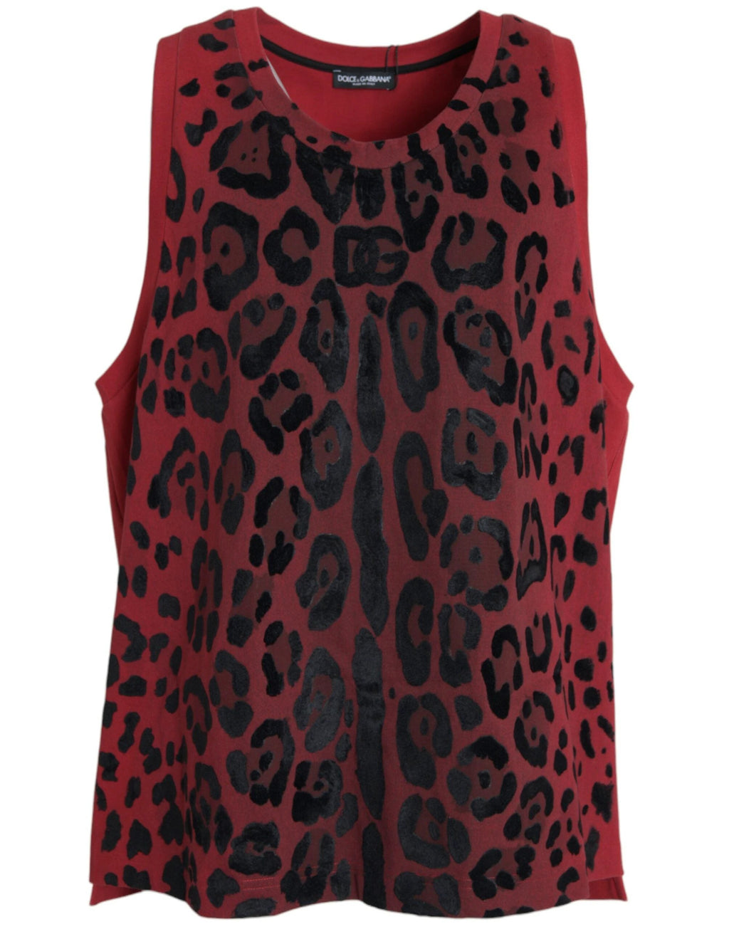 Dolce & Gabbana Red Leopard Print Sleeveless Tank T-shirt by Dolce & Gabbana