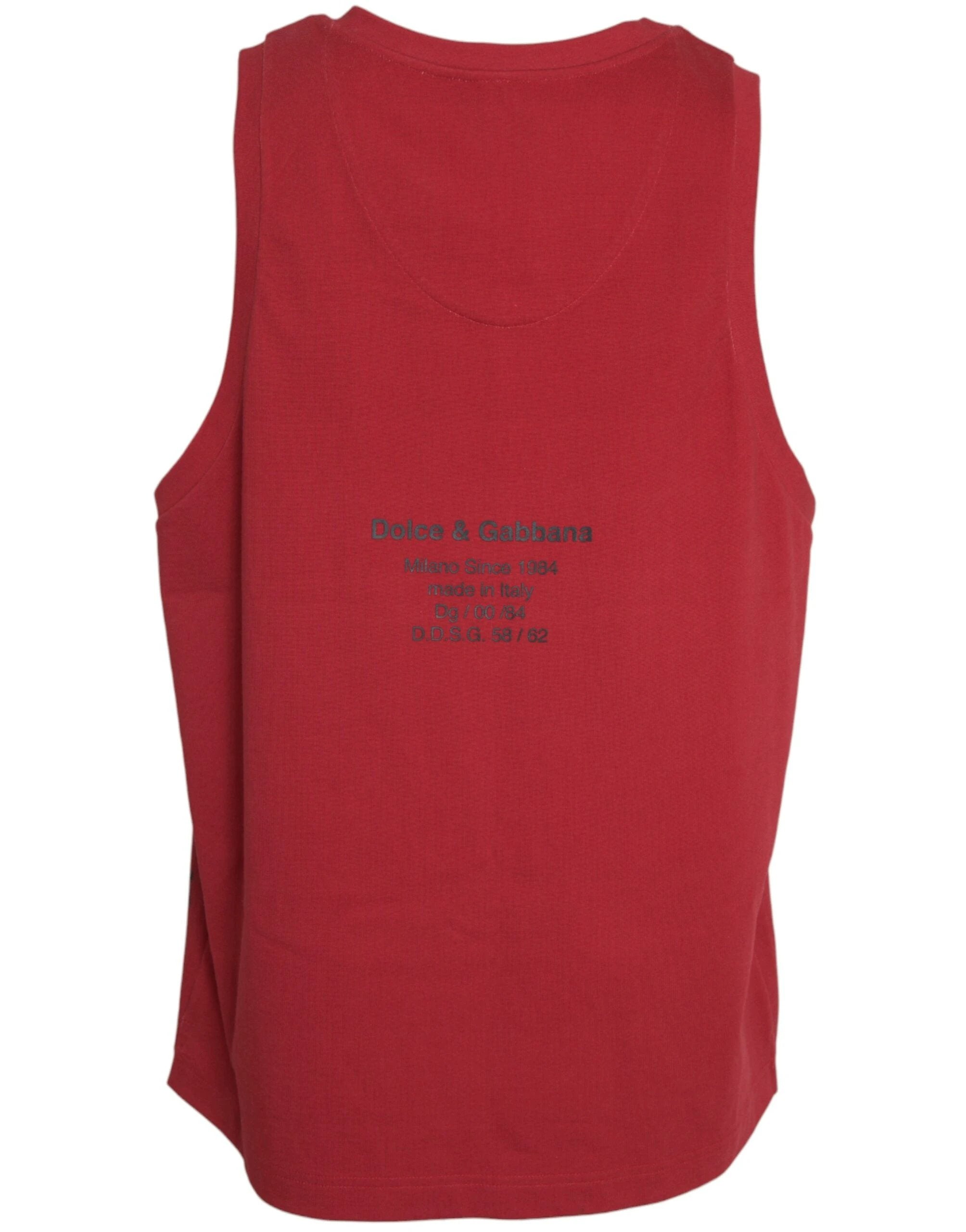 Dolce & Gabbana Red Leopard Print Sleeveless Tank T-shirt by Dolce & Gabbana