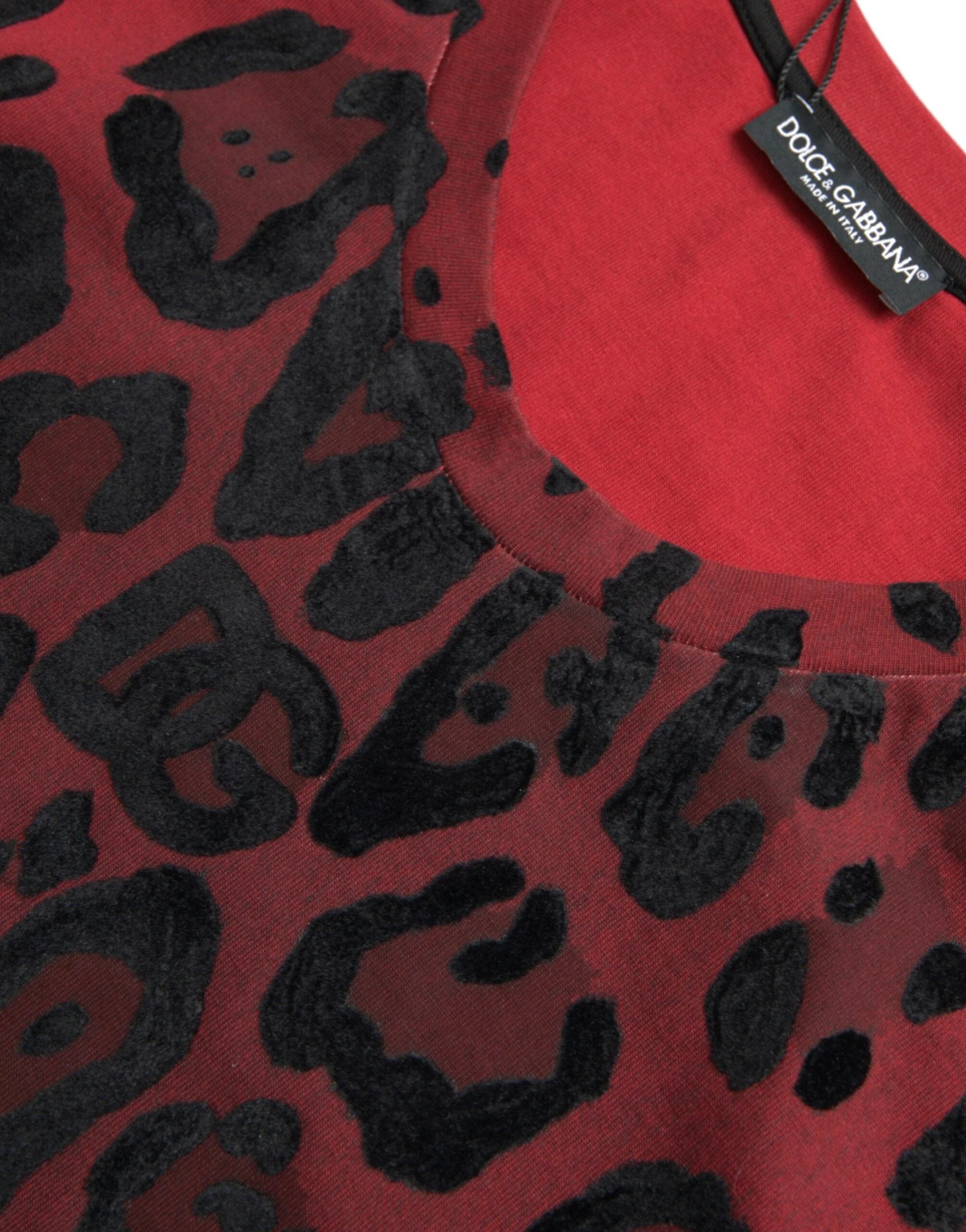 Dolce & Gabbana Red Leopard Print Sleeveless Tank T-shirt by Dolce & Gabbana
