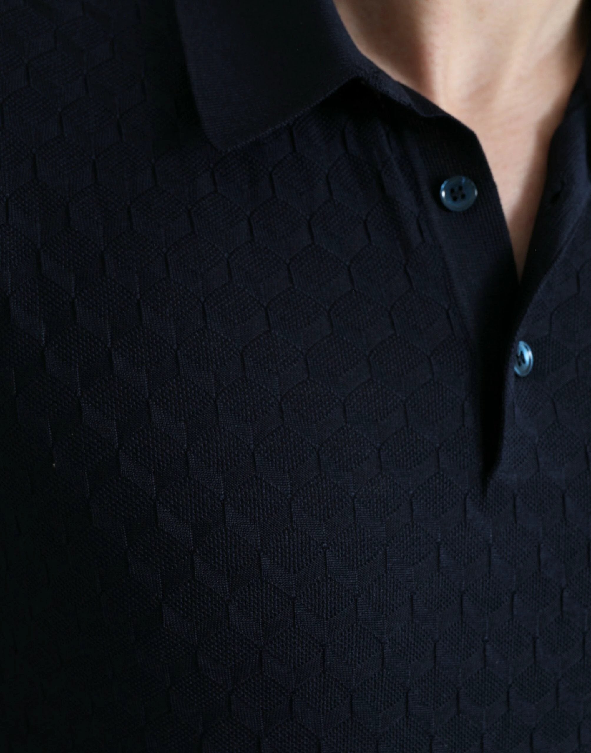 Dolce & Gabbana Dark Blue Collared Short Sleeve Polo T-shirt by Dolce & Gabbana