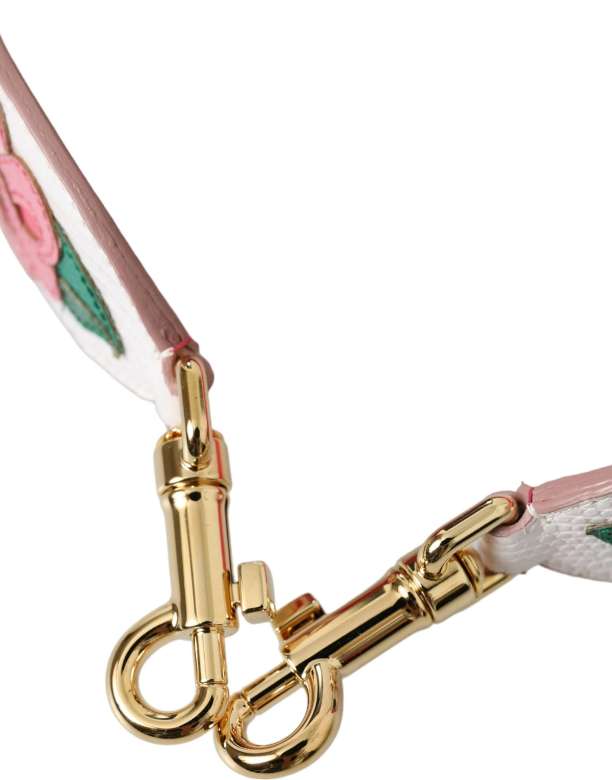 Dolce & Gabbana White Floral Leather Accessory Shoulder Strap by Dolce & Gabbana