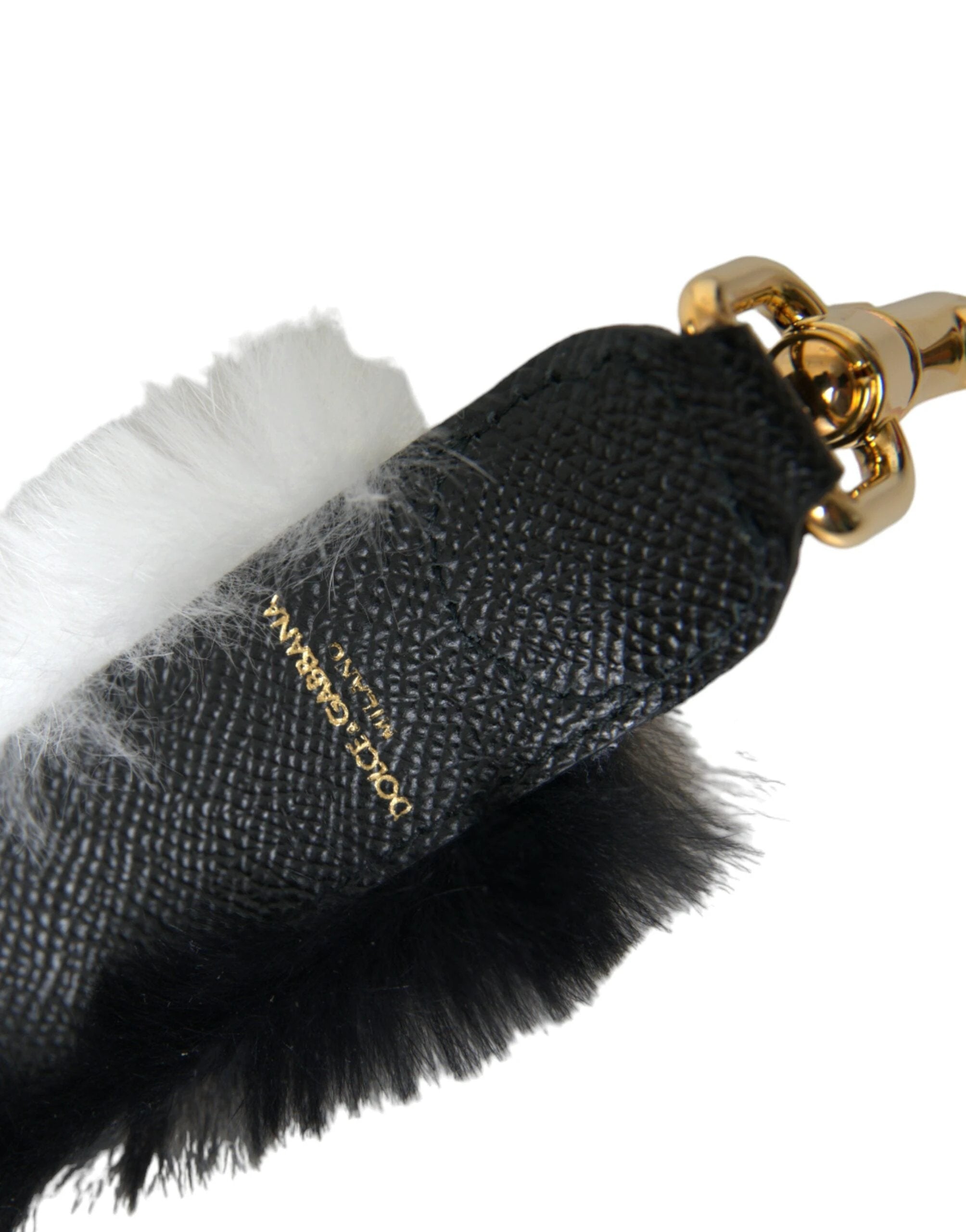 Dolce & Gabbana Black White Lapin Fur Accessory Shoulder Strap by Dolce & Gabbana