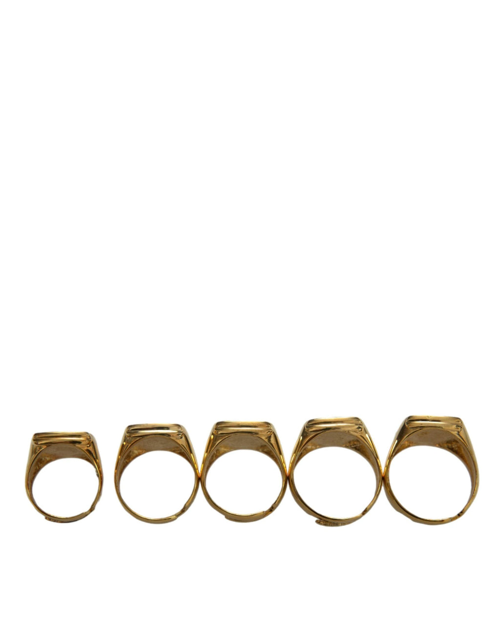 Dolce & Gabbana Gold Brass ROYAL Enamel Set of 5 Ring by Dolce & Gabbana