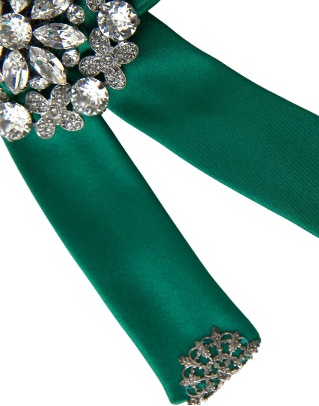 Dolce & Gabbana Green Satin Bird Crystal Women Hair Clip by Dolce & Gabbana