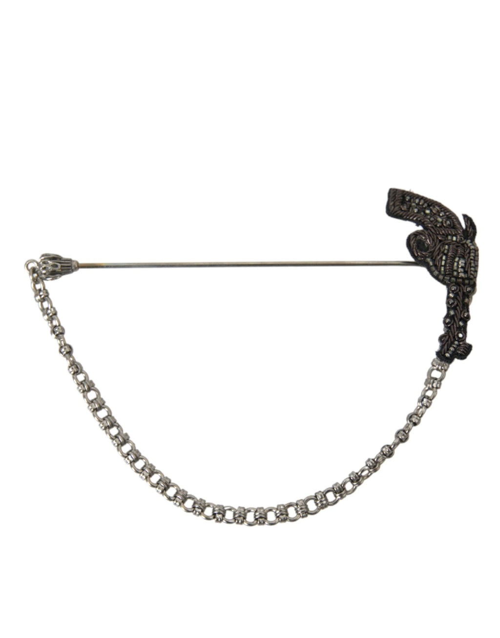 Dolce & Gabbana Brass Copper Silk Revolver Gun Men Brooch Lapel Pin by Dolce & Gabbana