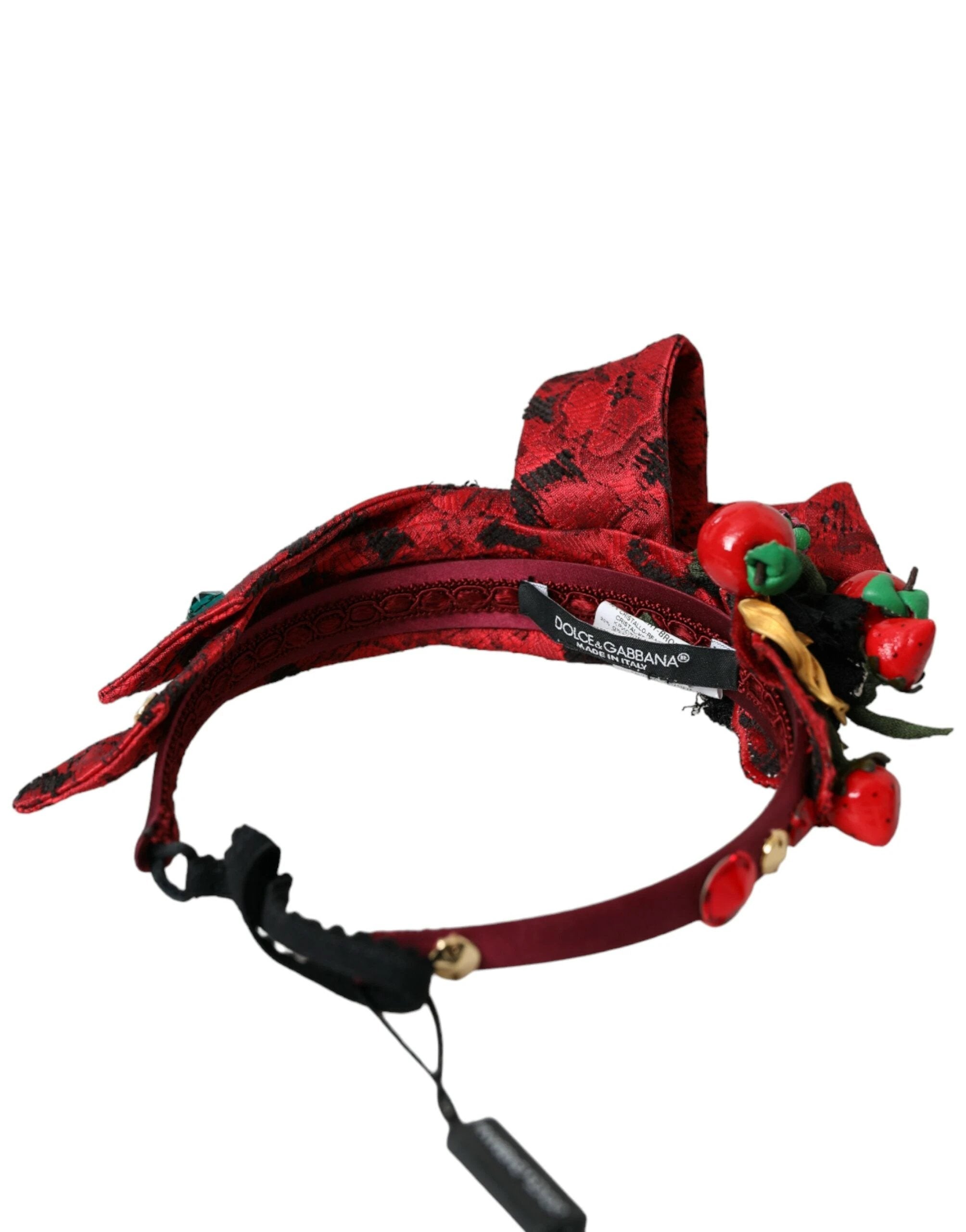 Dolce & Gabbana Red Cherry Sicily Embellished Women Hairband Diadem by Dolce & Gabbana
