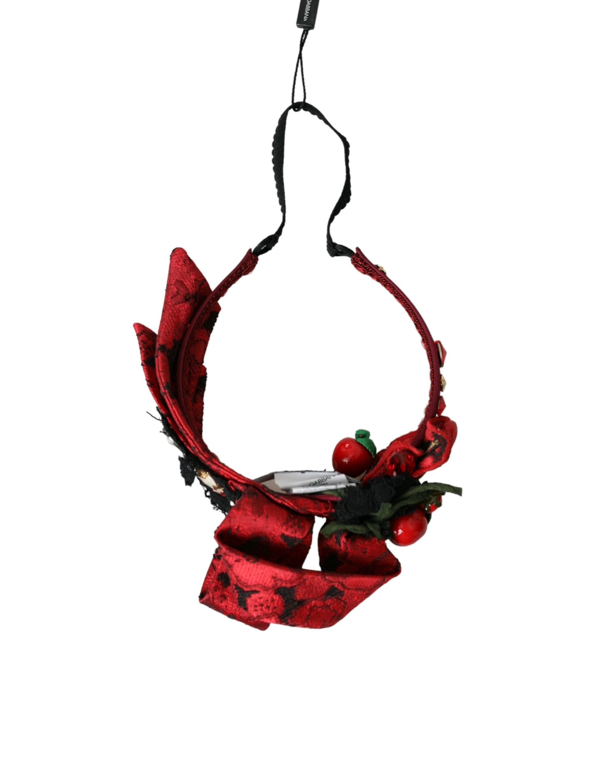 Dolce & Gabbana Red Cherry Sicily Embellished Women Hairband Diadem by Dolce & Gabbana