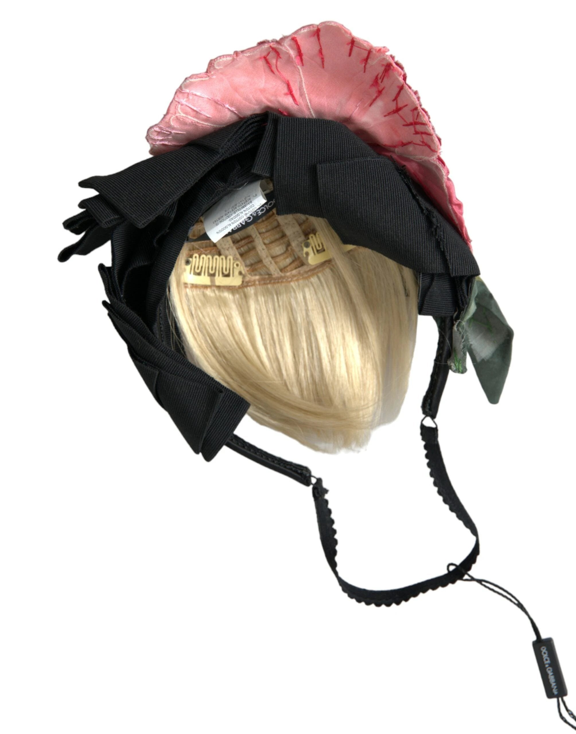 Dolce & Gabbana Black Viscose White Hair Parrucchiera Headband Diadem by Dolce & Gabbana