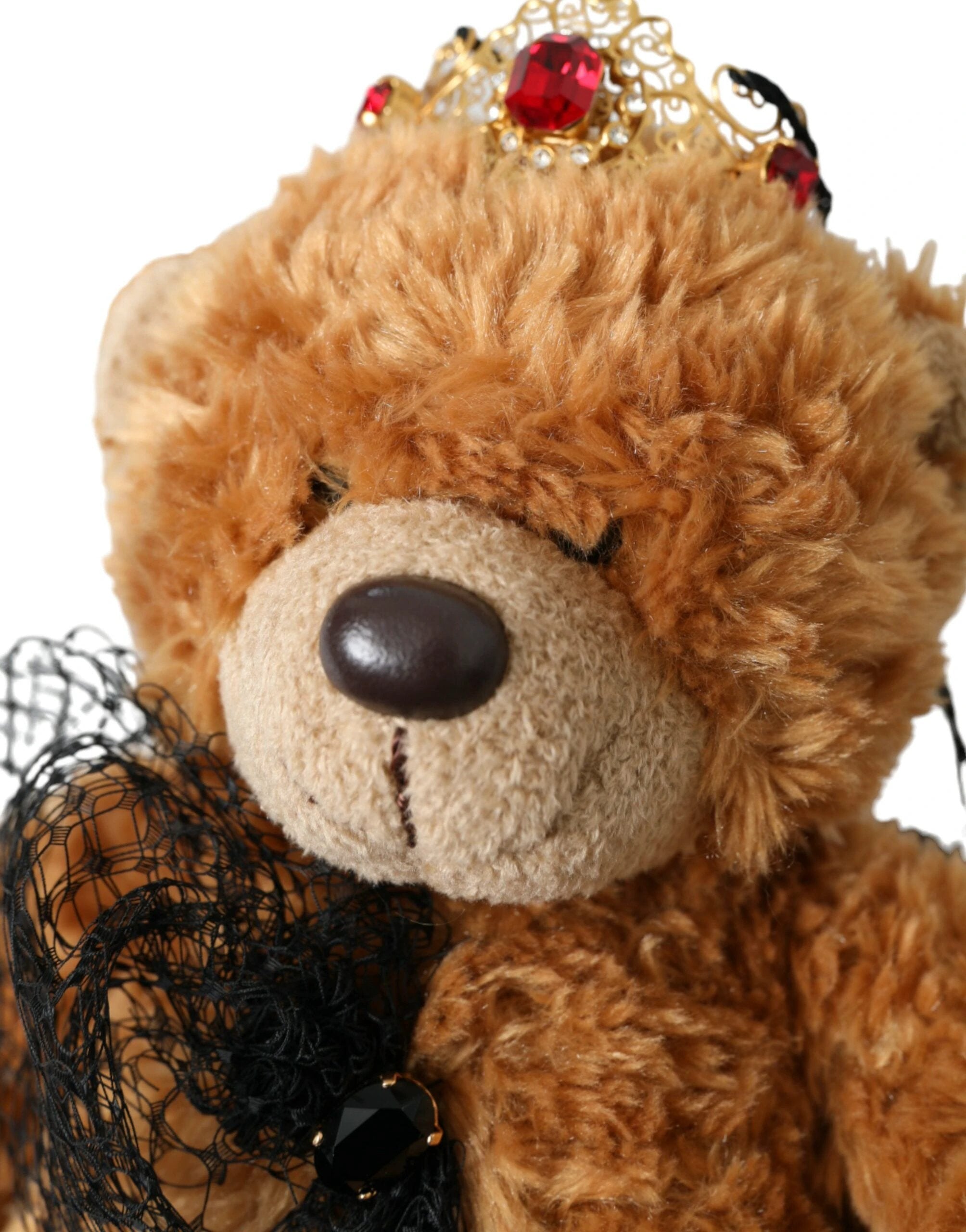 Dolce & Gabbana Brown Teddy Bear Gold Crystal Crown Hair Band Diadem by Dolce & Gabbana