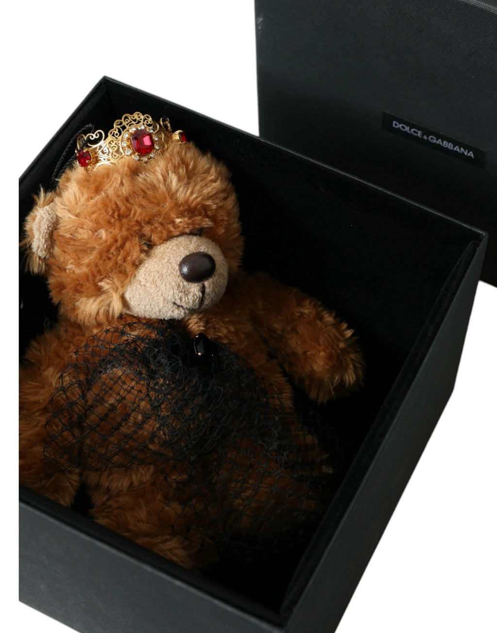 Dolce & Gabbana Brown Teddy Bear Gold Crystal Crown Hair Band Diadem by Dolce & Gabbana