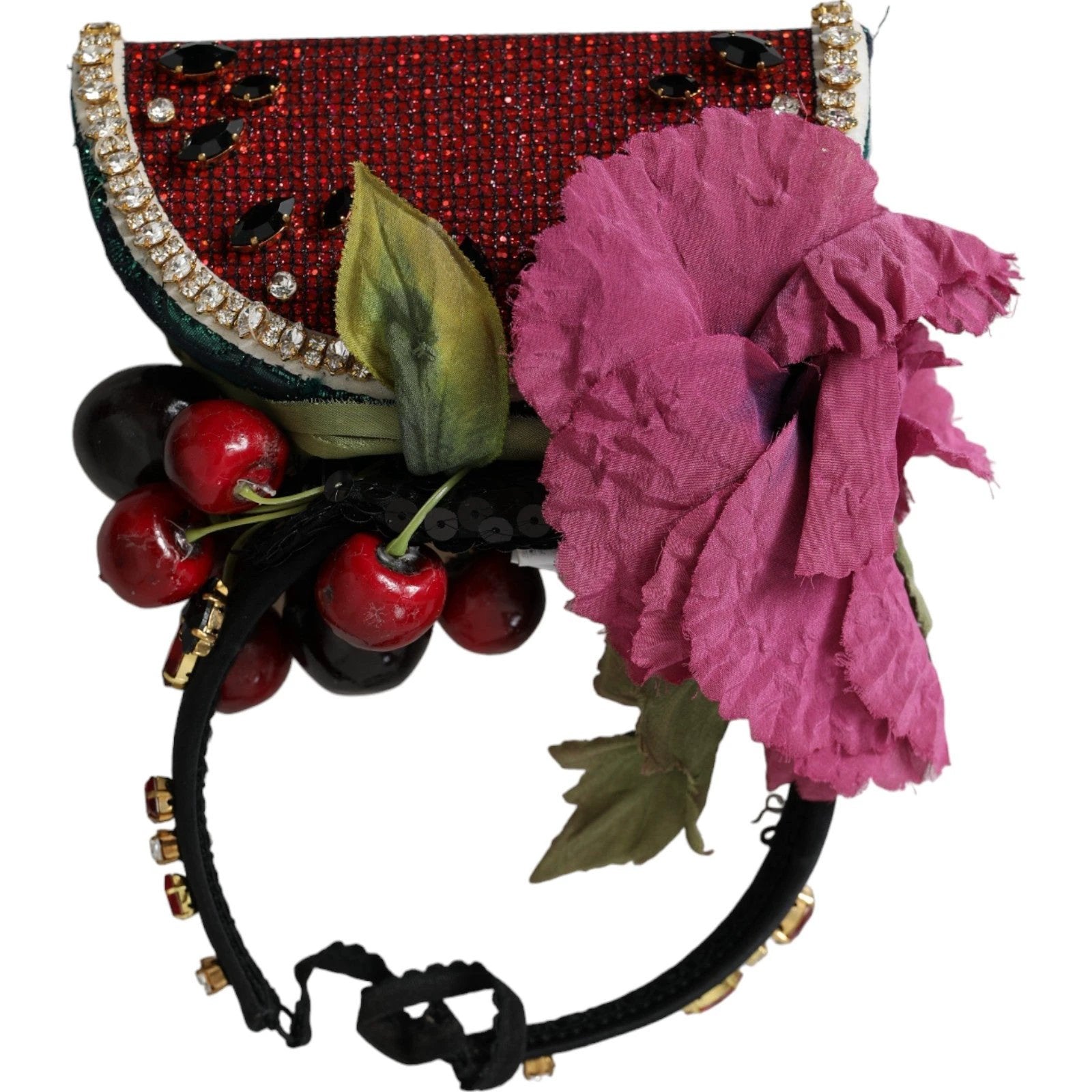 Dolce & Gabbana Red Watermelon Cherry Crystal Hairband Statement Diadem by Dolce & Gabbana