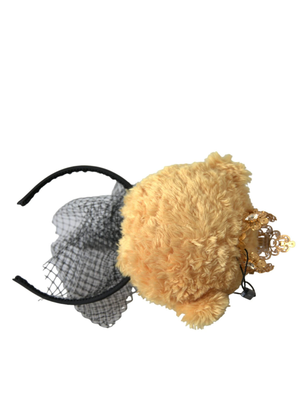 Dolce & Gabbana Brown Teddy Bear Gold Crystal Crown Hair Band Diadem by Dolce & Gabbana