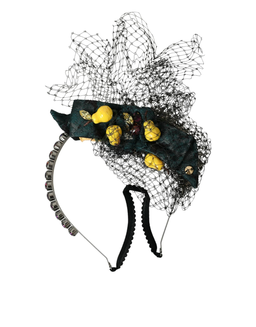 Dolce & Gabbana Black Lemons Sicily Purple Crystal Net Headband Diadem by Dolce & Gabbana