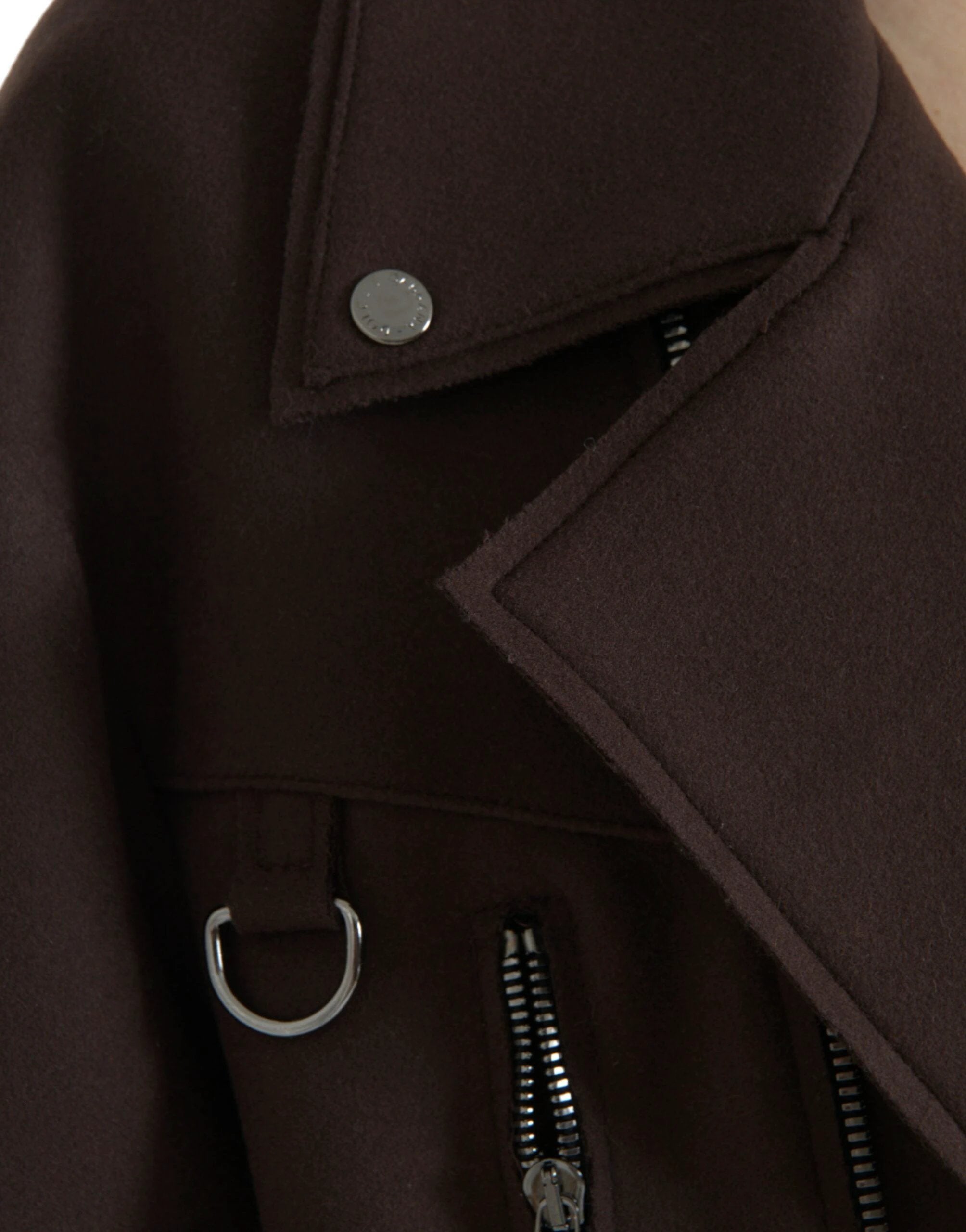 Dolce & Gabbana Brown Coat Short Biker Wool Jacket by Dolce & Gabbana