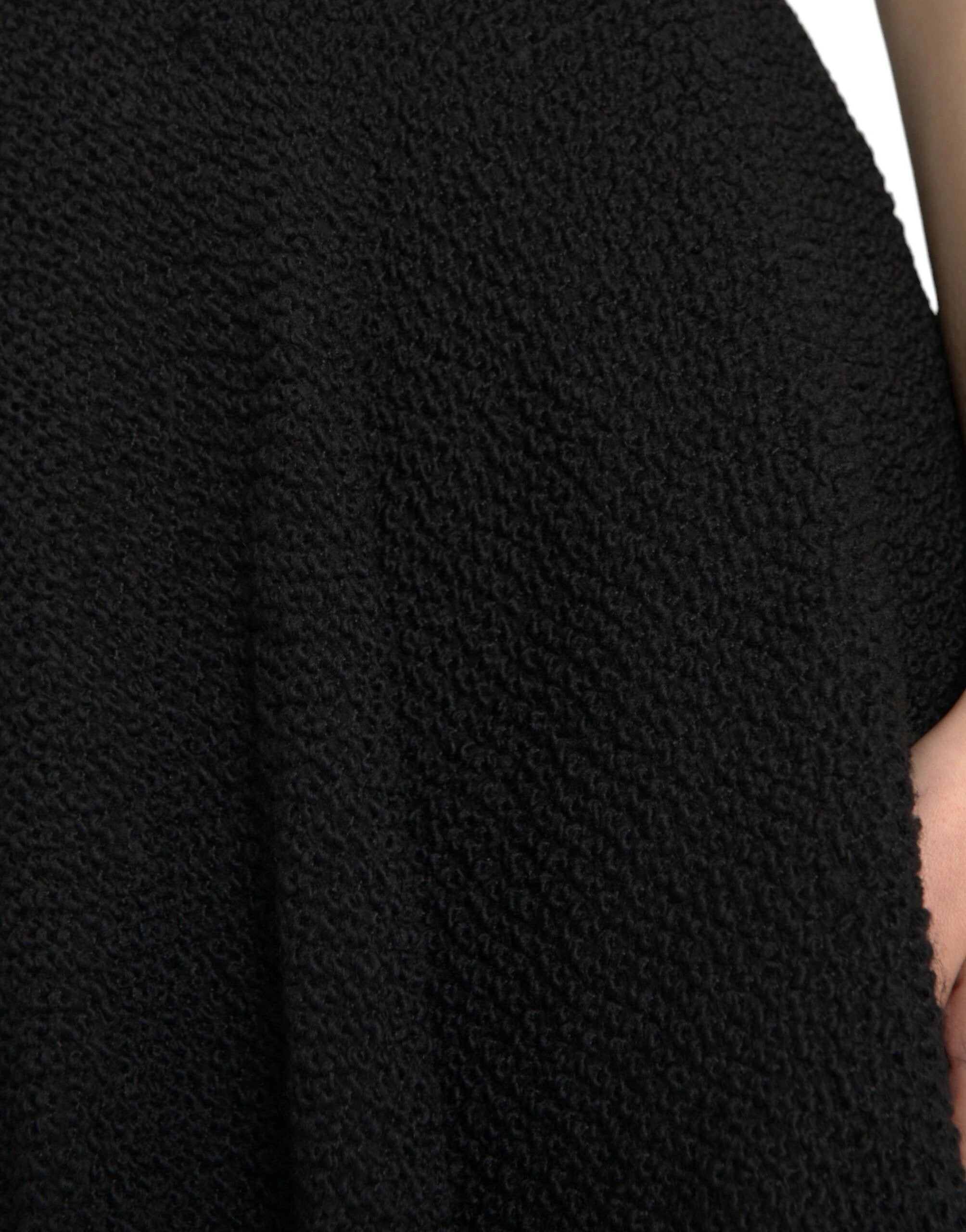 Dolce & Gabbana Black High Waist A-line Knee Length Skirt by Dolce & Gabbana