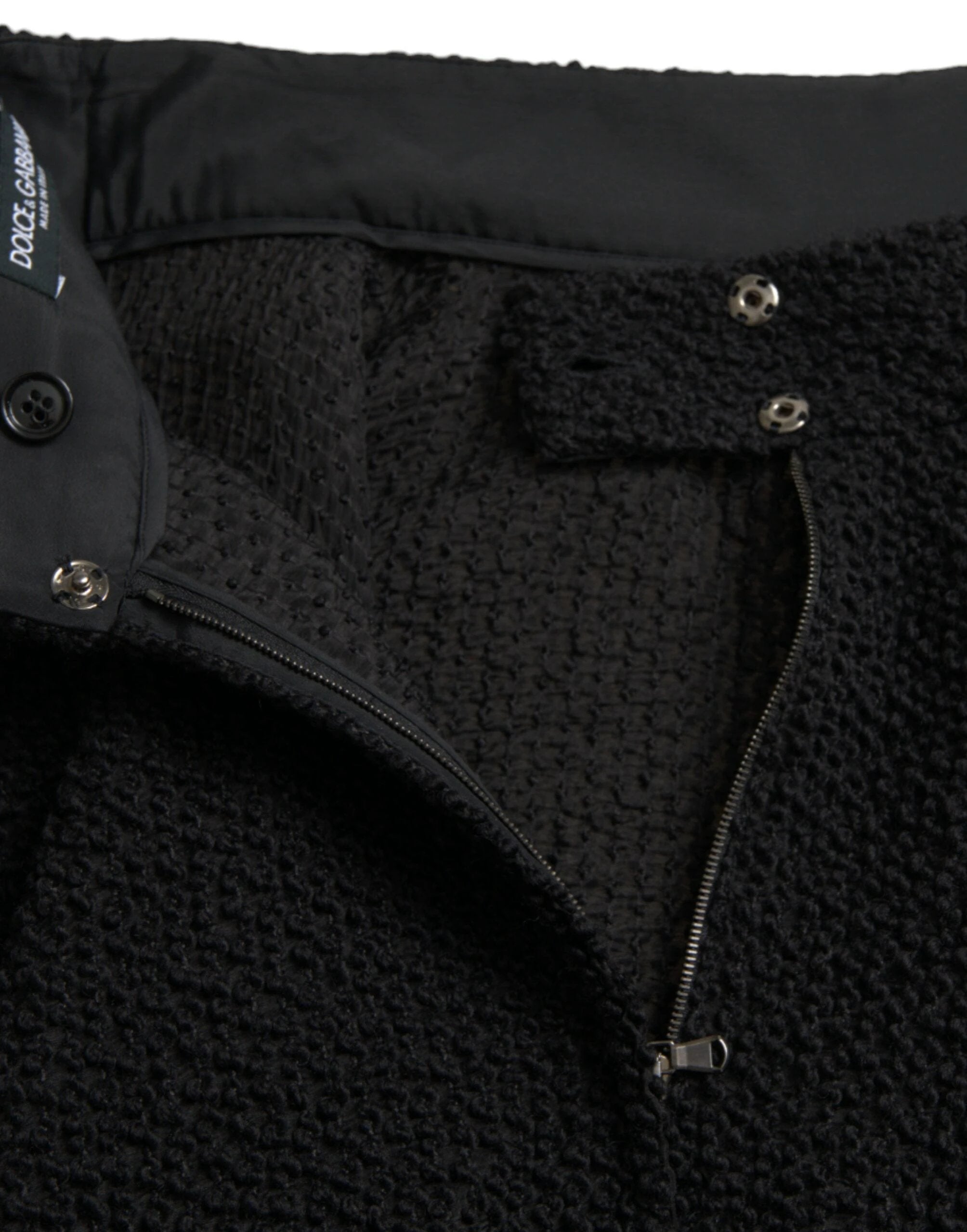 Dolce & Gabbana Black High Waist A-line Knee Length Skirt by Dolce & Gabbana