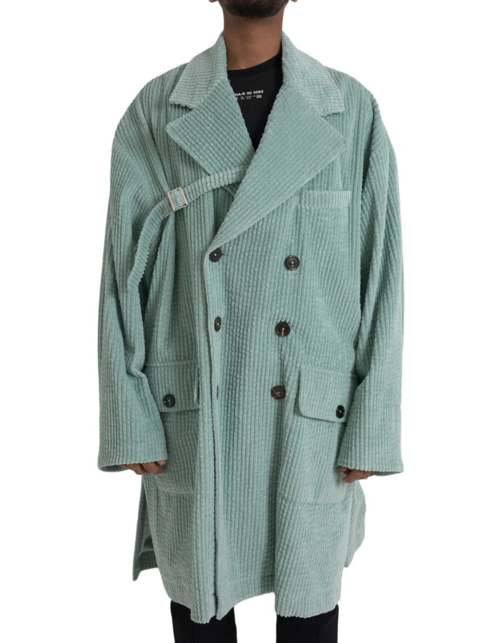 Dolce & Gabbana Blue Double Breasted Corduroy Cotton Jacket by Dolce & Gabbana