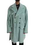Dolce & Gabbana Blue Double Breasted Corduroy Cotton Jacket by Dolce & Gabbana