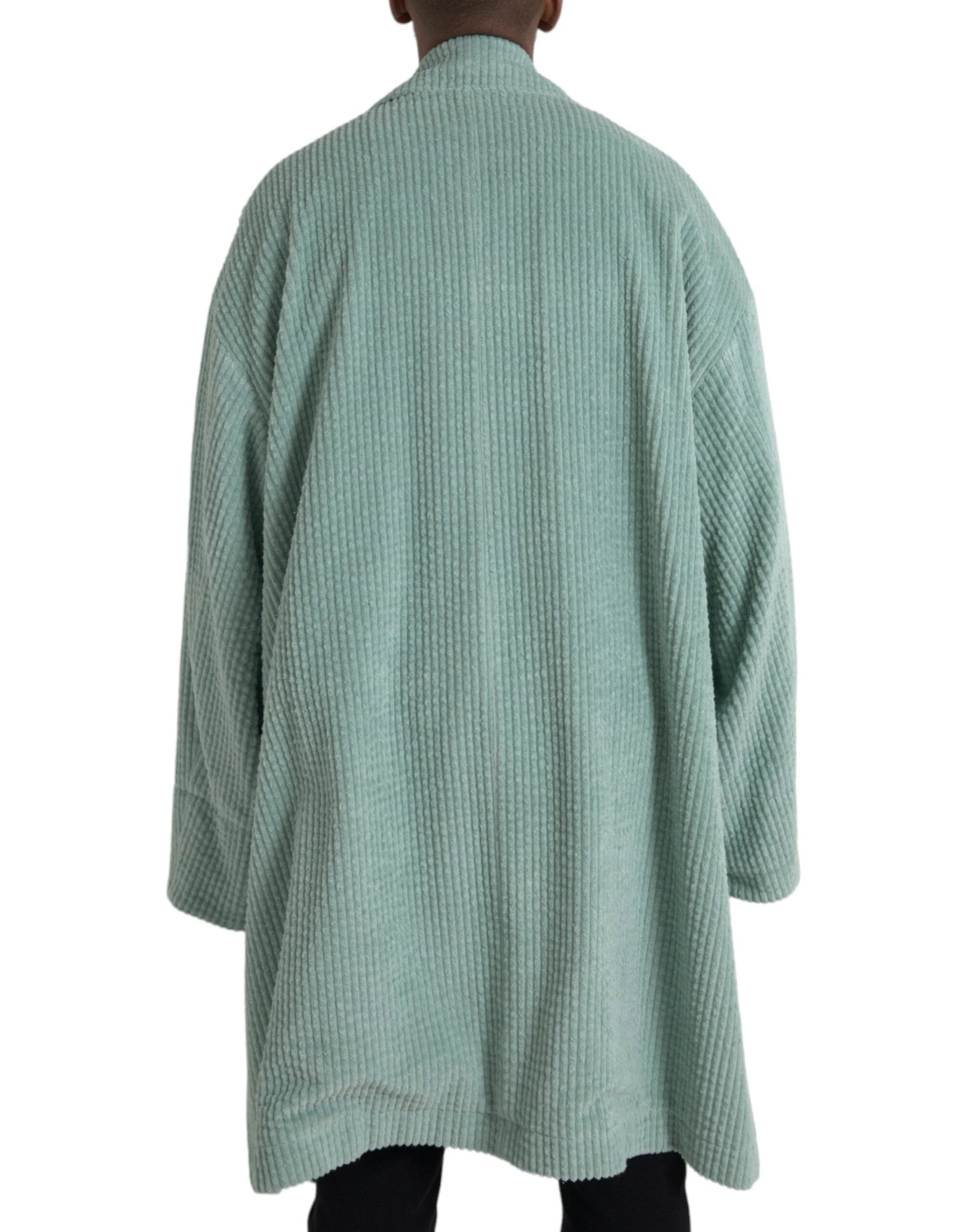 Dolce & Gabbana Blue Double Breasted Corduroy Cotton Jacket by Dolce & Gabbana