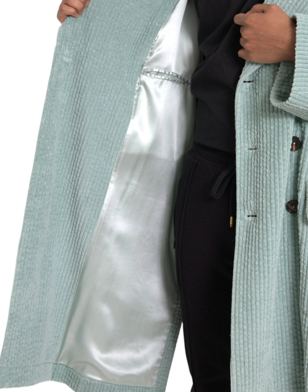 Dolce & Gabbana Blue Double Breasted Corduroy Cotton Jacket by Dolce & Gabbana