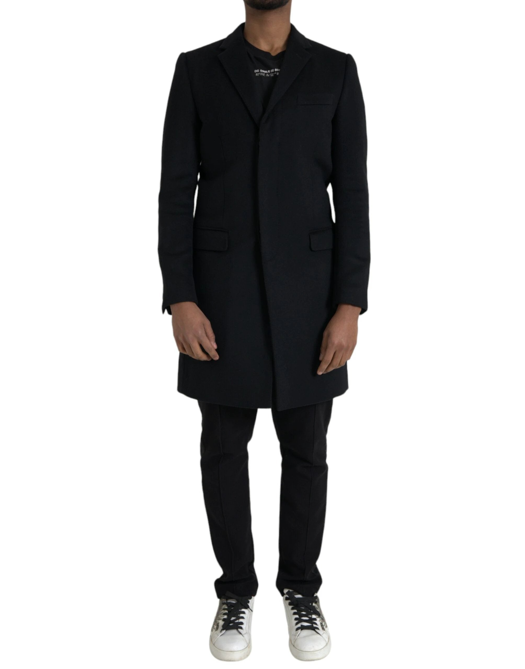 Dolce & Gabbana Black Single Breasted Trench Coat Jacket by Dolce & Gabbana