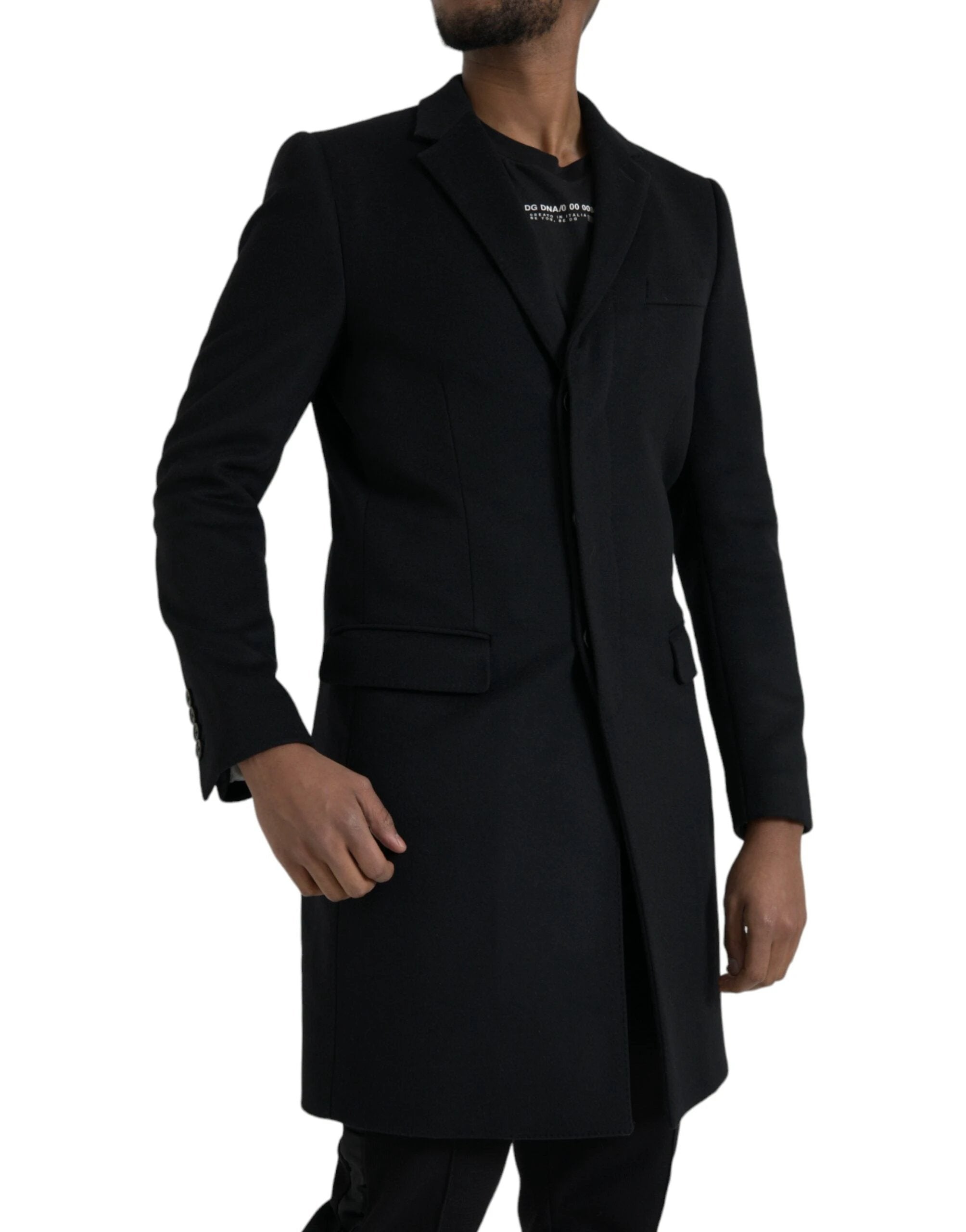 Dolce & Gabbana Black Single Breasted Trench Coat Jacket by Dolce & Gabbana