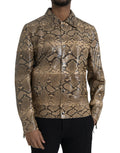 Dolce & Gabbana Beige Exotic Leather Biker Blouson Jacket by Dolce & Gabbana