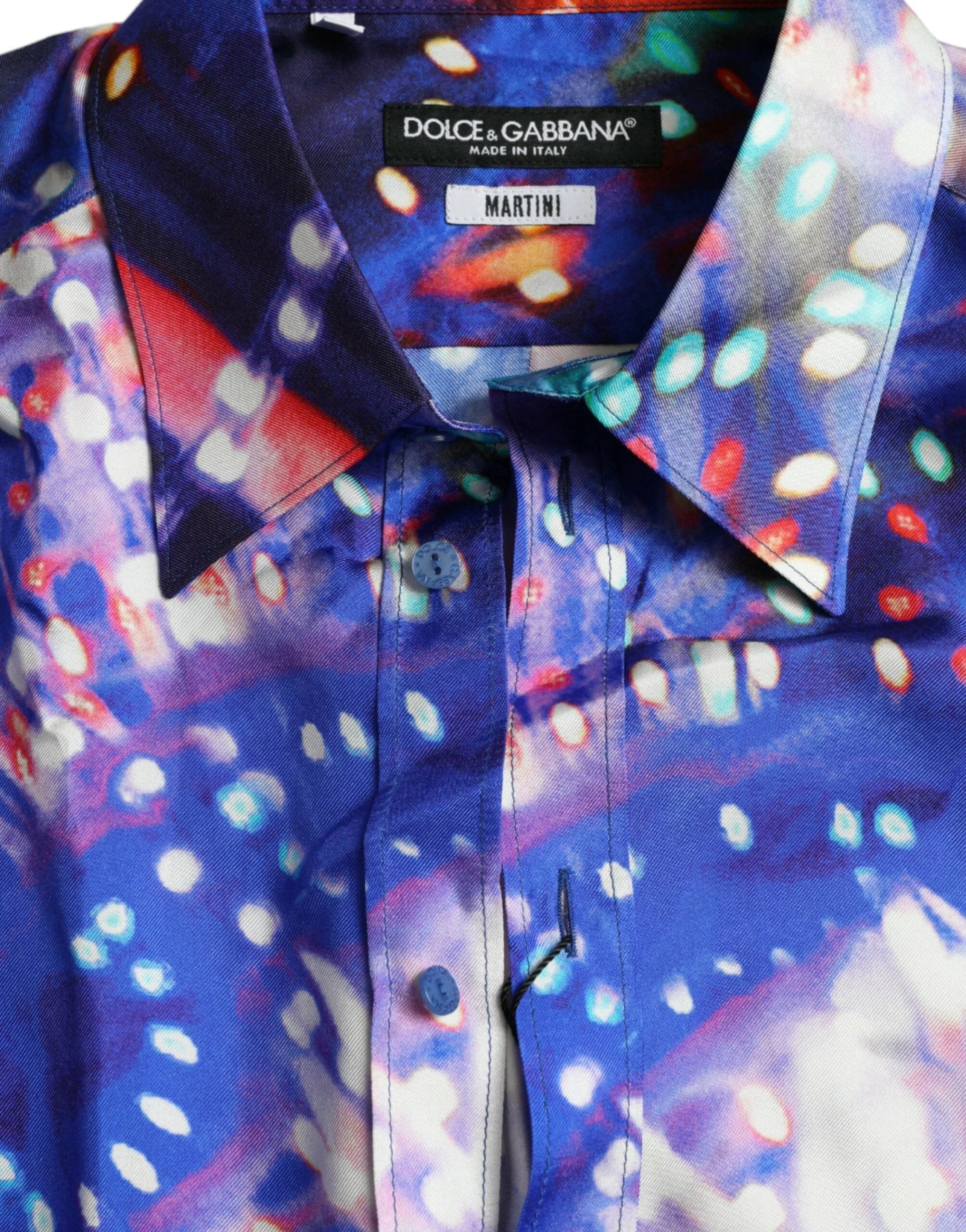 Dolce & Gabbana Purple Luminarie Silk Slim MARTINI Shirt by Dolce & Gabbana