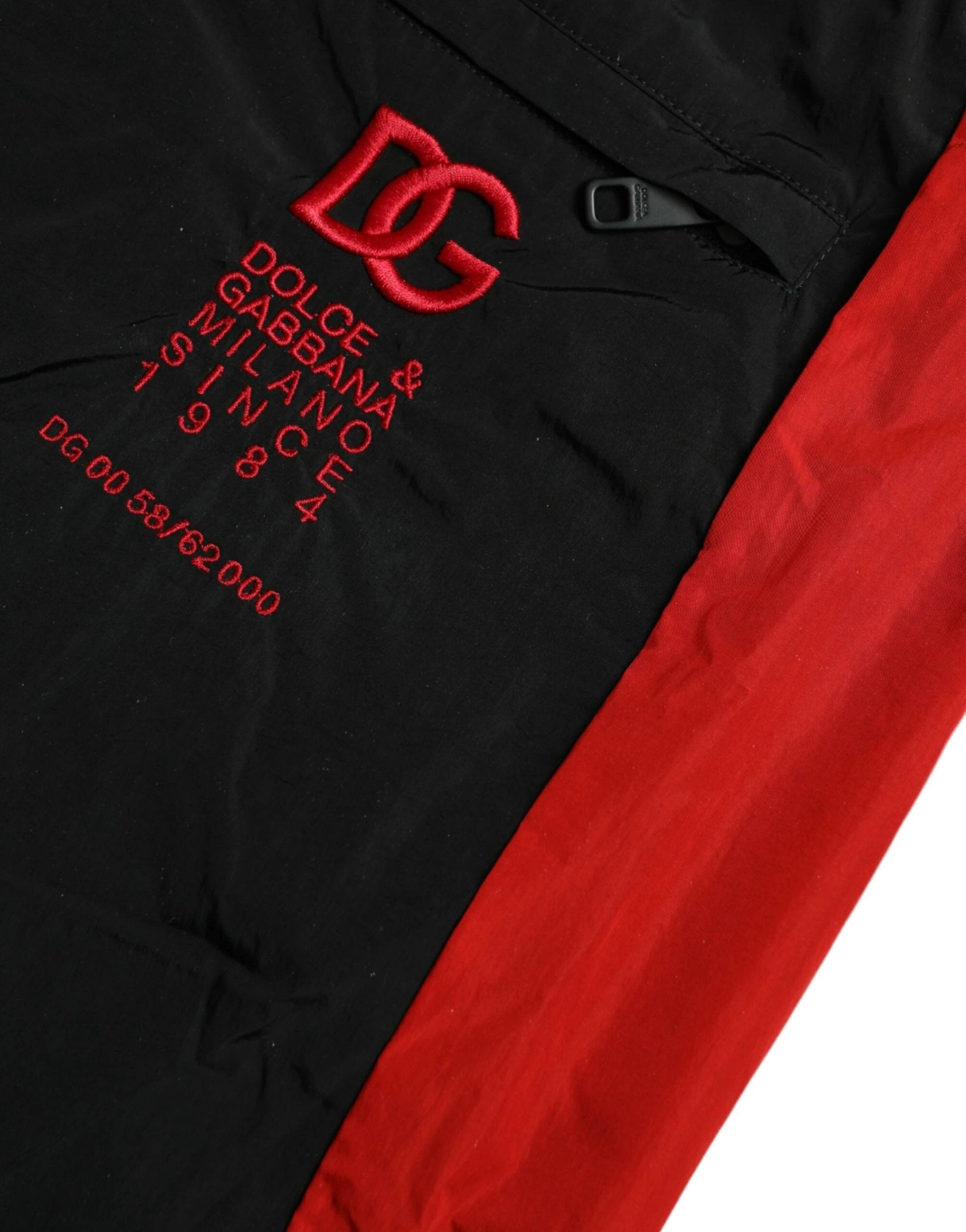 Dolce & Gabbana Black Red Leopard Print Nylon Jogger Pants by Dolce & Gabbana