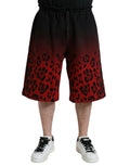 Dolce & Gabbana Red Leopard Print Cotton Bermuda Shorts by Dolce & Gabbana