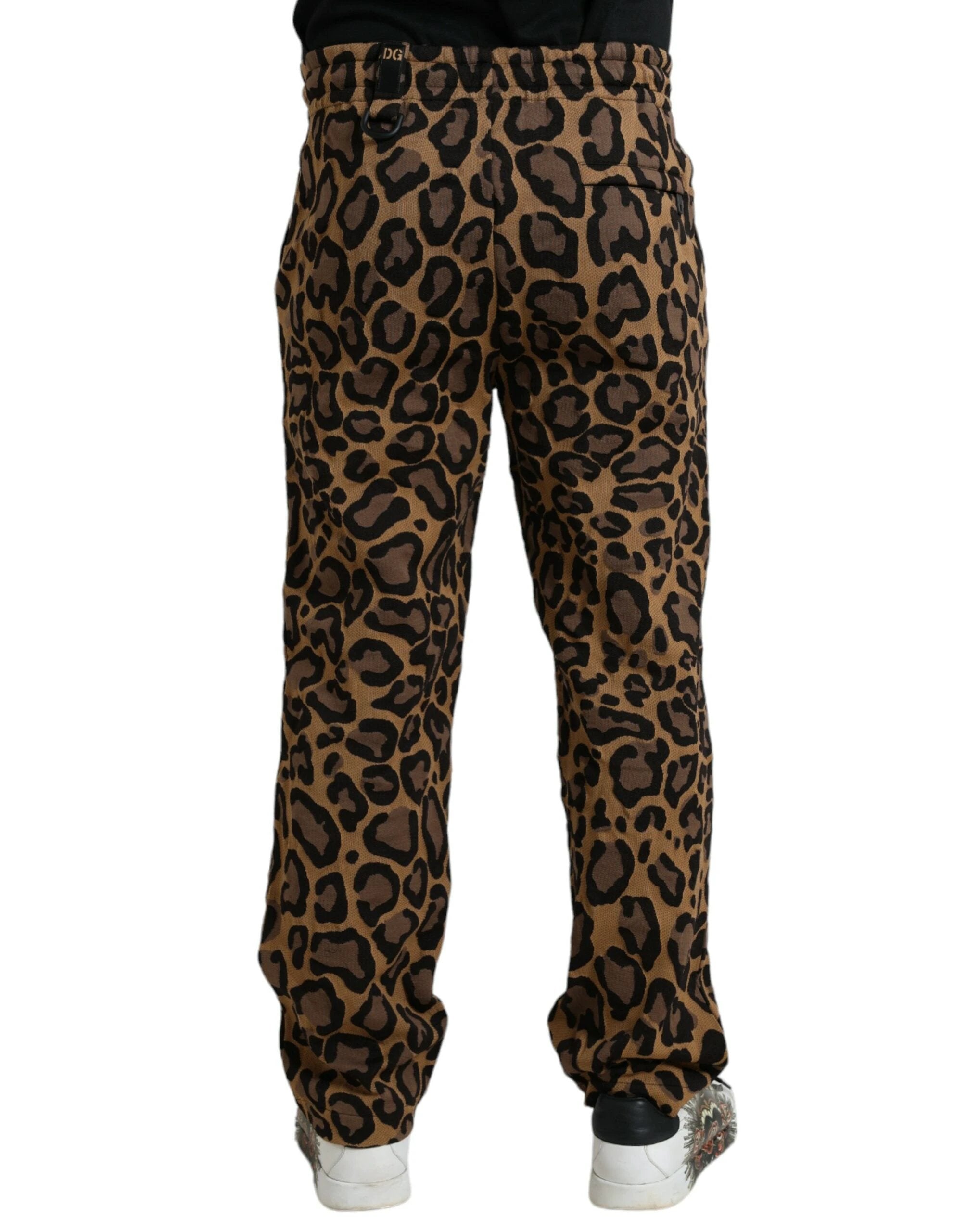 Dolce & Gabbana Brown Leopard Print Polyester Jogger Pants by Dolce & Gabbana
