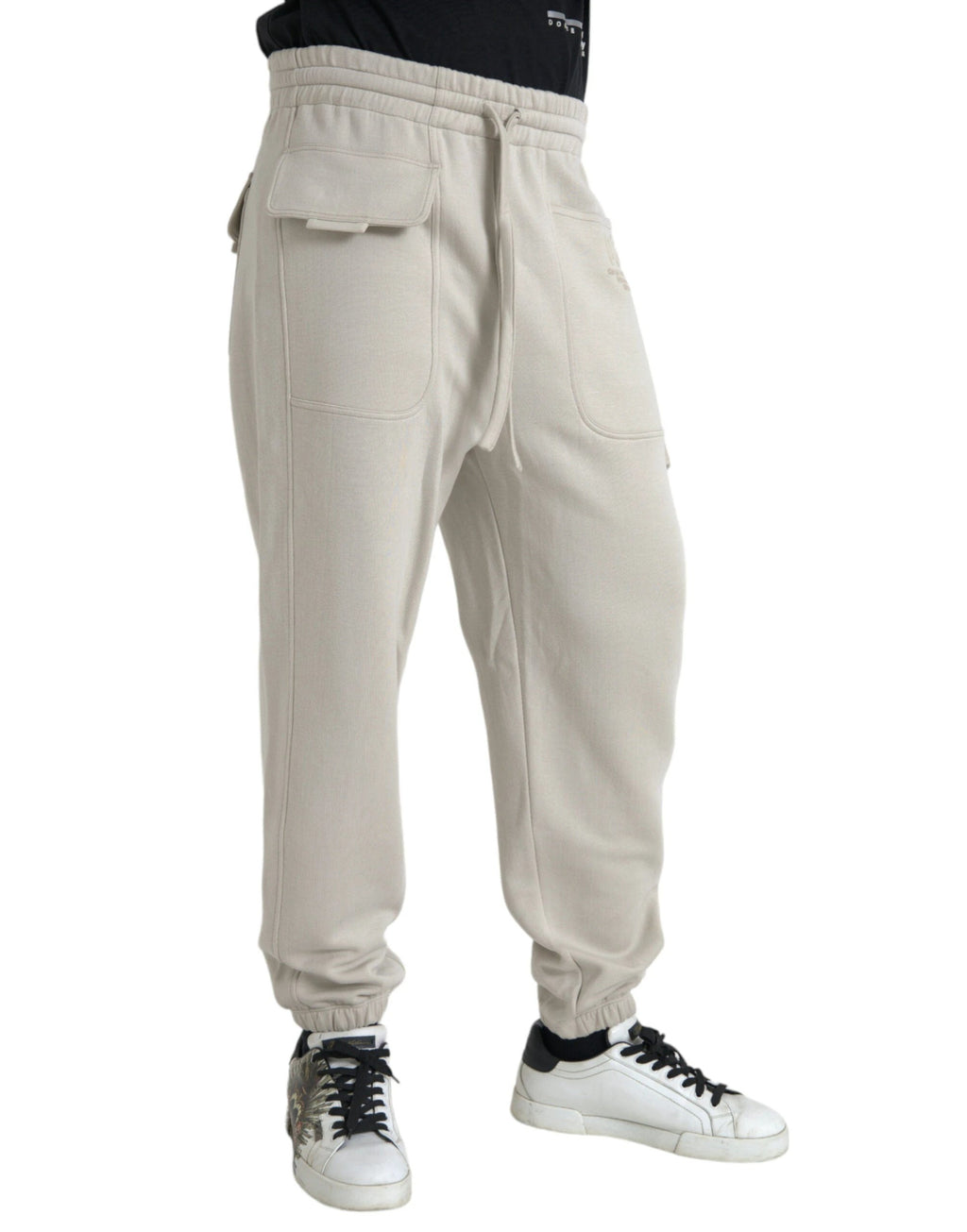 Dolce & Gabbana Off White Viscose Cargo Jogger Sweatpants Pants by Dolce & Gabbana