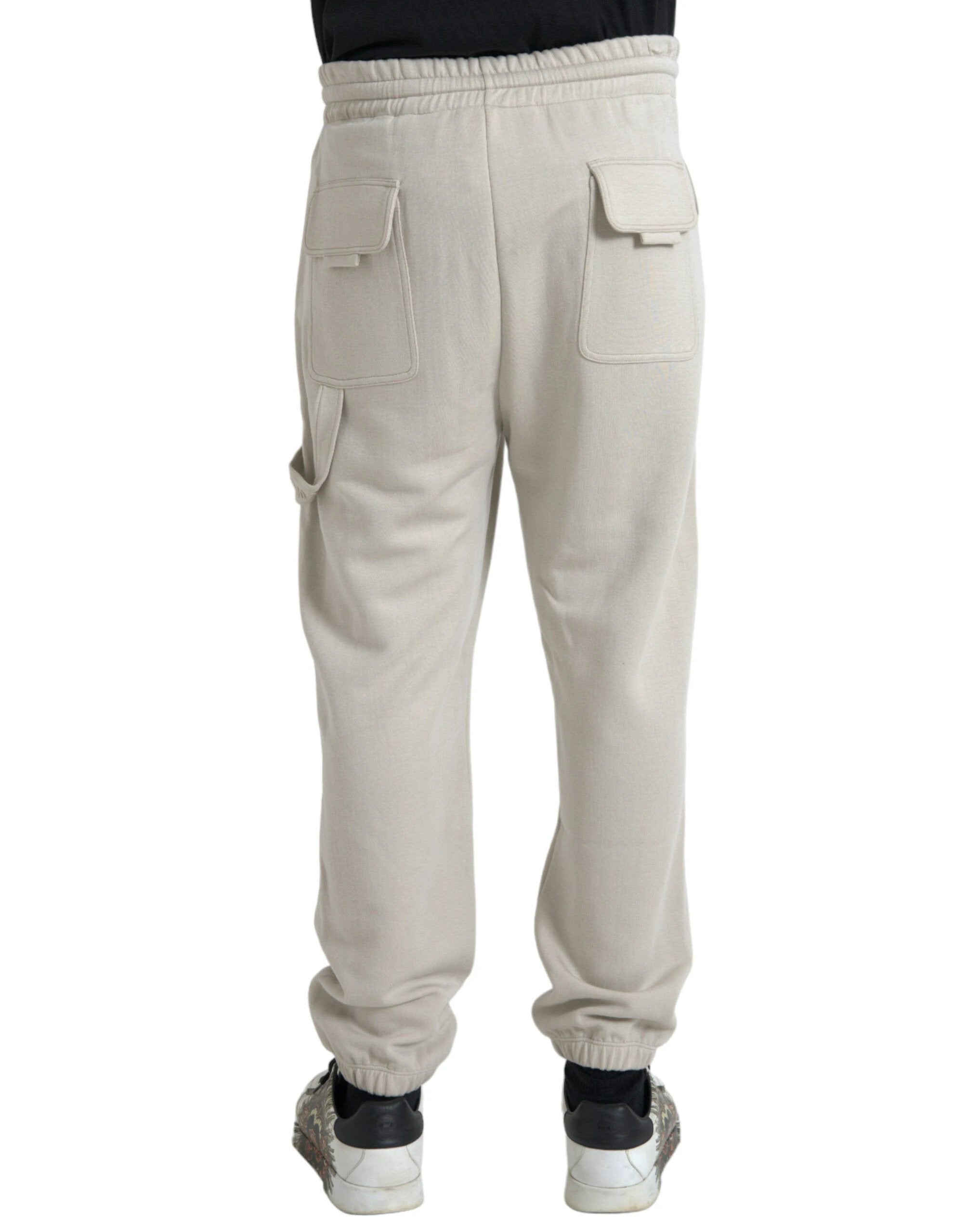 Dolce & Gabbana Off White Viscose Cargo Jogger Sweatpants Pants by Dolce & Gabbana