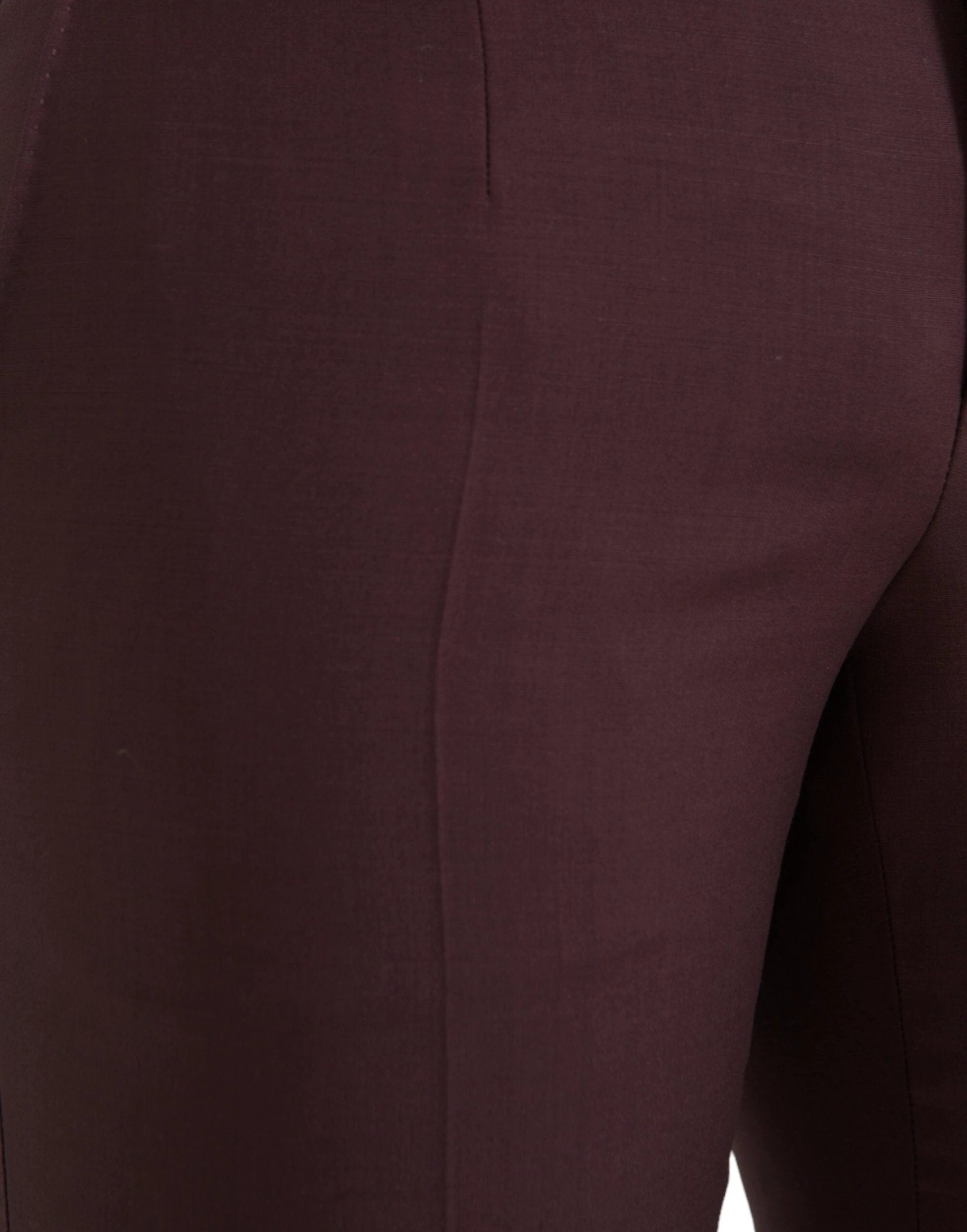 Dolce & Gabbana Maroon Wool Men Slim Fit Dress Pants by Dolce & Gabbana