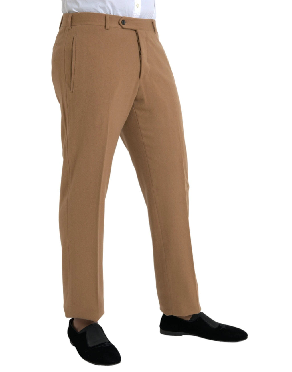 Prada Beige Cashmere Men Straight Fit Dress Pants by Prada