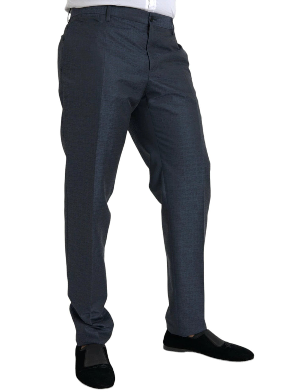 Dolce & Gabbana Blue Wool Men Skinny Dress Pants by Dolce & Gabbana