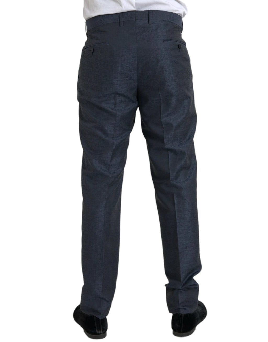 Dolce & Gabbana Blue Wool Men Skinny Dress Pants by Dolce & Gabbana
