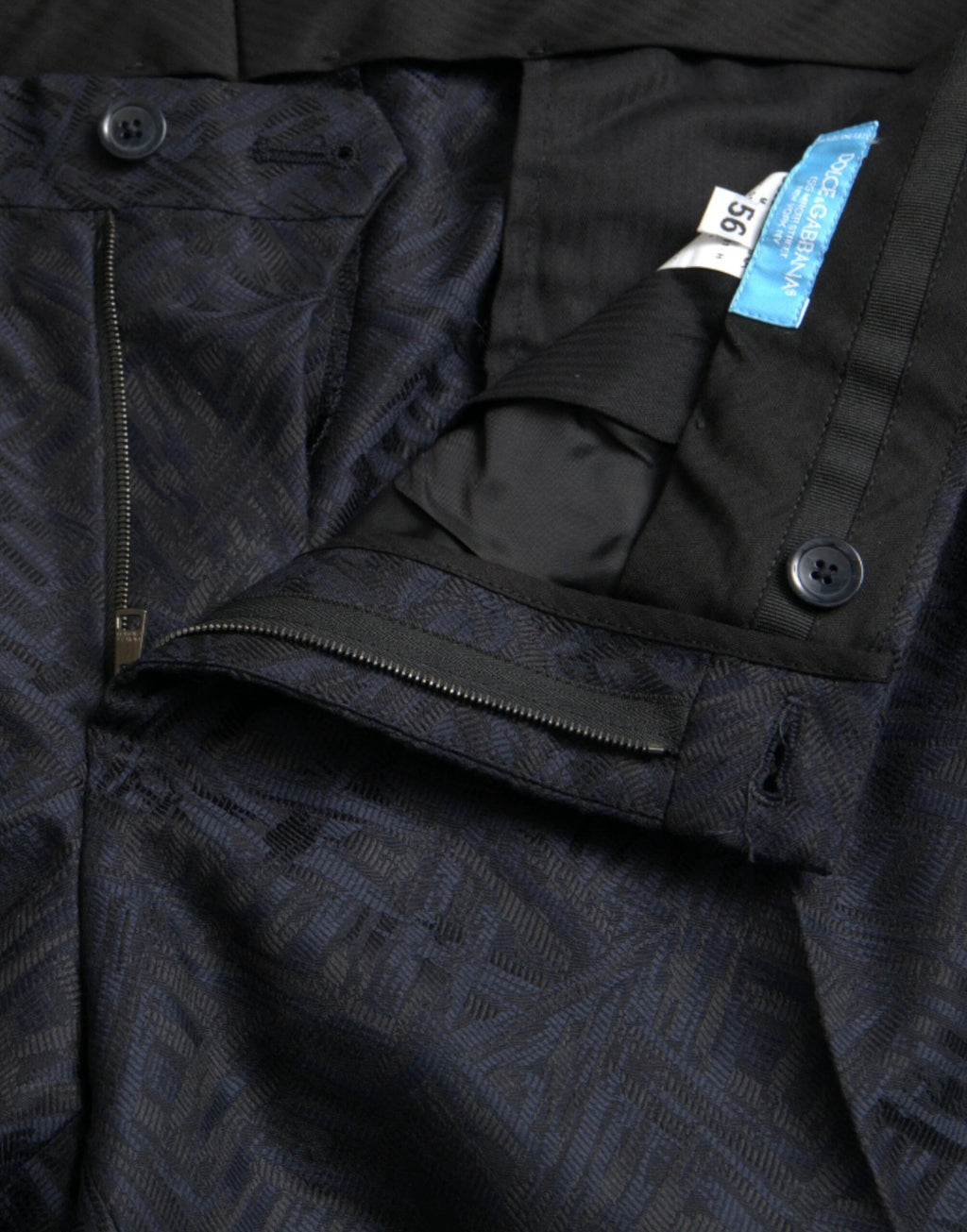 Dolce & Gabbana Blue Brocade Wool Skinny Men Dress Pants by Dolce & Gabbana