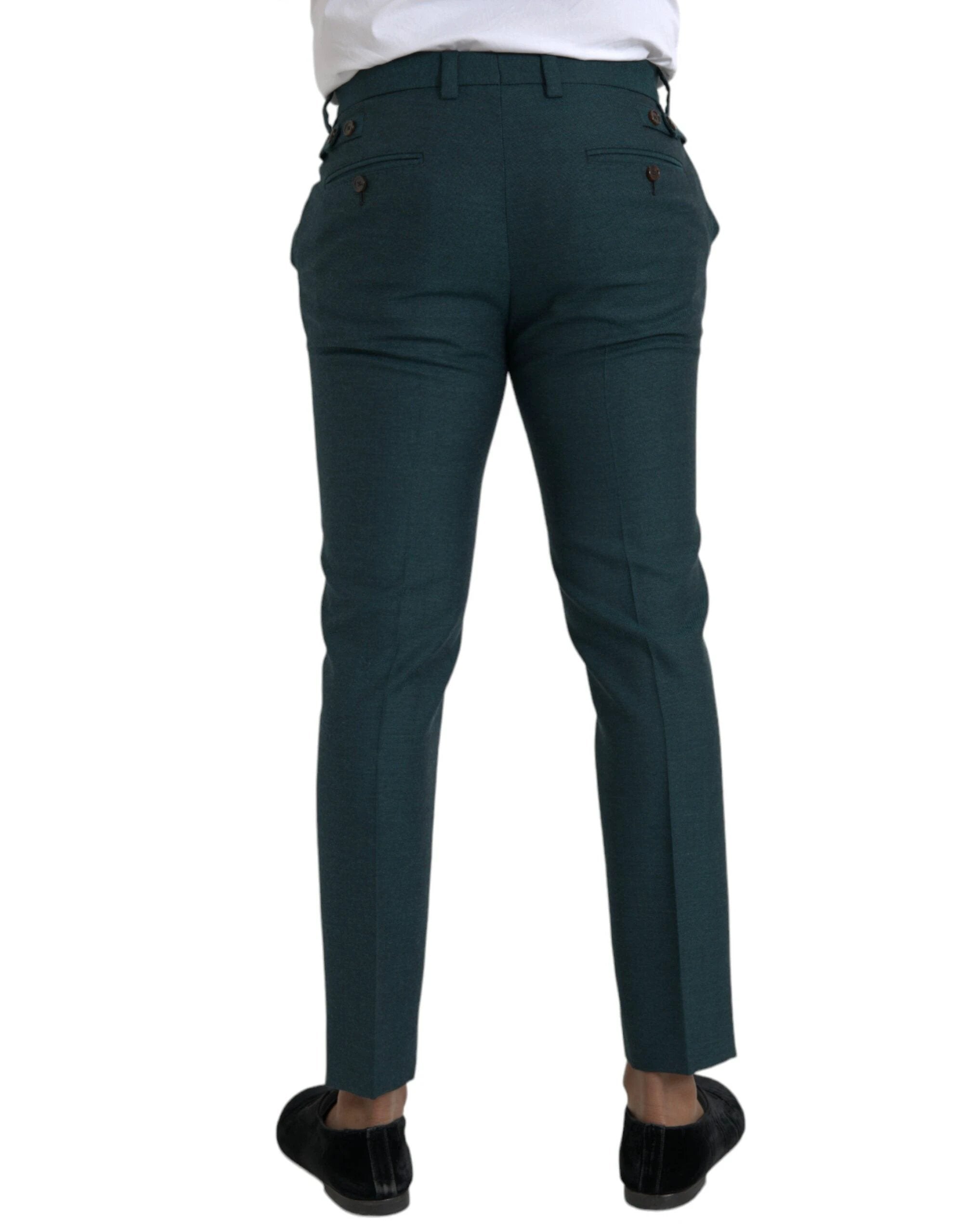 Dolce & Gabbana Green Wool Skinny Slim Dress Pants by Dolce & Gabbana
