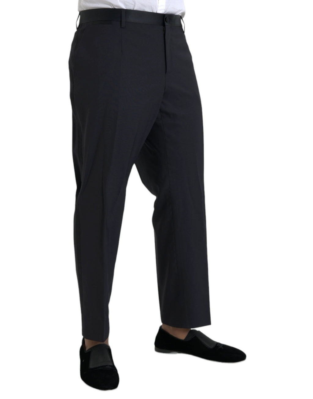 Dolce & Gabbana Blue Wool Men Skinny Dress Pants by Dolce & Gabbana